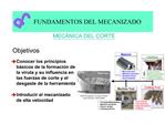 FUNDAMENTOS DEL MECANIZADO