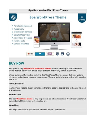 Spa Responsive WordPress Theme