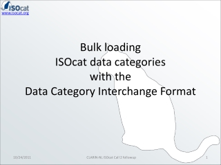 Bulk loading ISOcat data categories with the Data Category Interchange Format