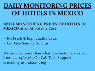 DAILY MONITORING PRICES OF HOTELS IN MEXICO