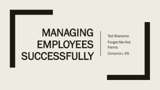 Managing employees successfully