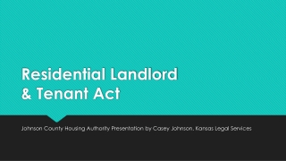 Residential Landlord &amp; Tenant Act