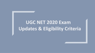 UGC NET 2020 Exam dates & Eligibility Criteria