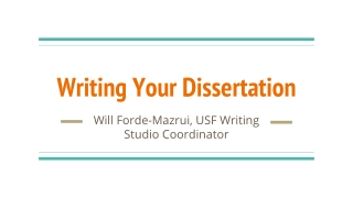 Writing Your Dissertation