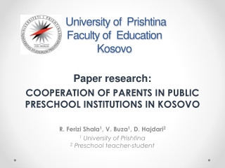 University of Prishtina Faculty of Education Kosovo