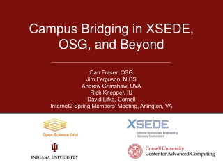 Campus Bridging in XSEDE, OSG, and Beyond