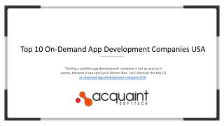 Top 10 On-Demand App Development Companies USA