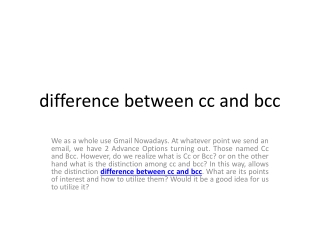 difference between cc and bcc