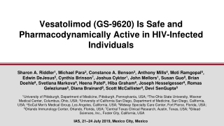 Vesatolimod (GS-9620) Is Safe and Pharmacodynamically Active in HIV-Infected Individuals