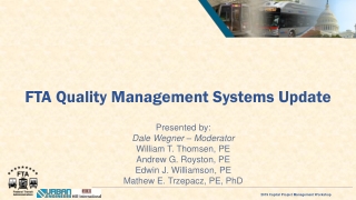FTA Quality Management Systems Update