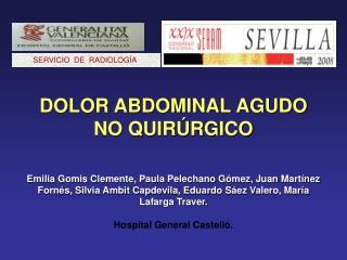 DOLOR ABDOMINAL AGUDO NO QUIRÚRGICO