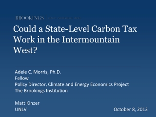 Could a State-Level Carbon Tax Work in the Intermountain West?