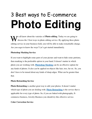 3 best ways to photo editing for ecommerce