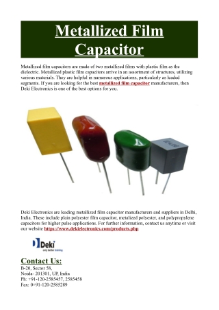 Metallized Film Capacitor