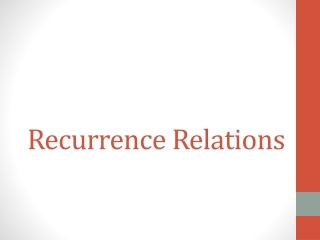 Recurrence Relations