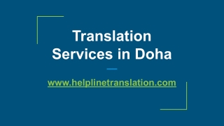 Translation Services in Doha