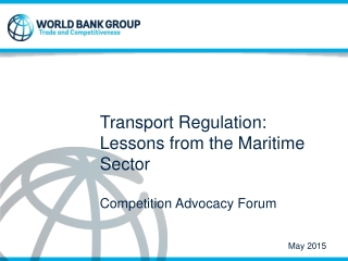 Transport Regulation: Lessons from the Maritime Sector Competition Advocacy Forum