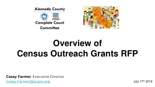 Overview of Census Outreach Grants RFP