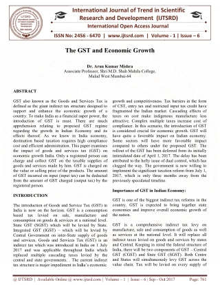 The GST and Economic Growth