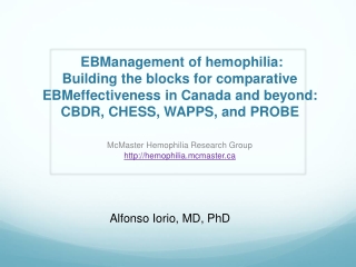 McMaster Hemophilia Research Group hemophilia.mcmaster