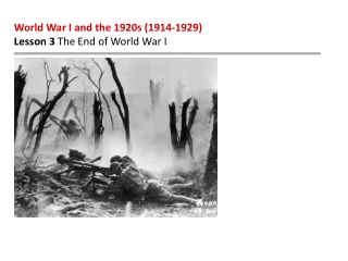 World War I and the 1920s (1914-1929) Lesson 3 The End of World War I