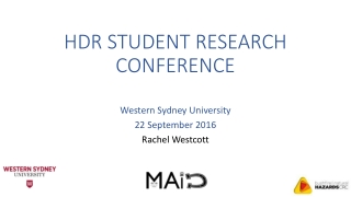 HDR STUDENT RESEARCH CONFERENCE