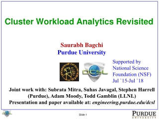 Cluster Workload Analytics Revisited