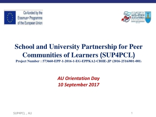 School and University Partnership for Peer Communities of Learners ) SUP4PCL (