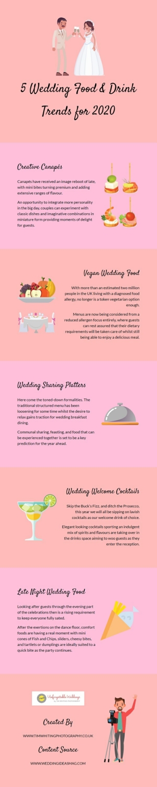 5 Wedding Food & Drink Trends For 2020