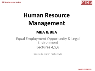 Human Resource Management MBA &amp; BBA