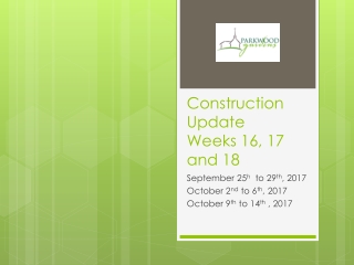 Construction Update Weeks 16, 17 and 18