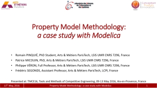 Property Model Methodology: a case study with Modelica