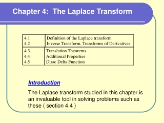 Chapter 4: The Laplace Transform