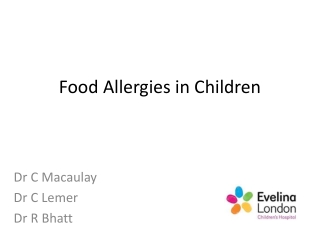 Food Allergies in Children