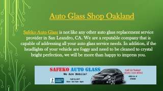 Auto Glass Shop Oakland