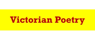 Victorian Poetry