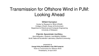 Transmission for Offshore Wind in PJM: Looking Ahead