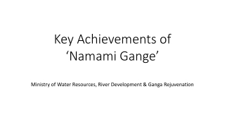 Key Achievements of ‘Namami Gange’