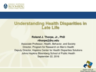 Understanding Health Disparities in Late Life