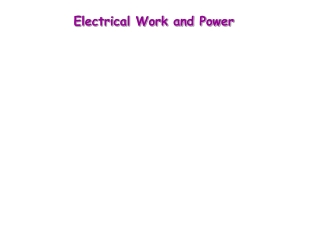 Electrical Work and Power