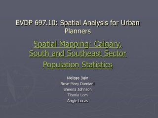 EVDP 697.10: Spatial Analysis for Urban Planners