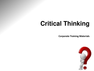 Critical Thinking Corporate Training Materials