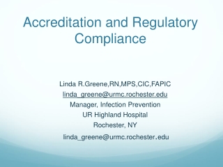 Accreditation and Regulatory Compliance