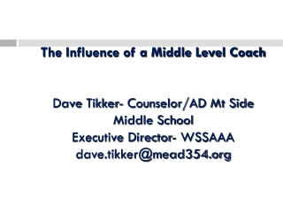 INTRODUCTIONS Sports Coached Total Years Coaching Total Teams Coached Total Athletes Coaches