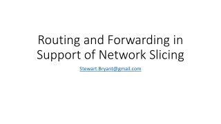 Routing and Forwarding in Support of Network Slicing