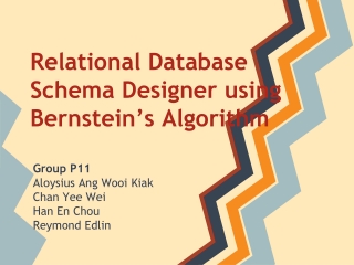 Relational Database Schema Designer using Bernstein’s Algorithm