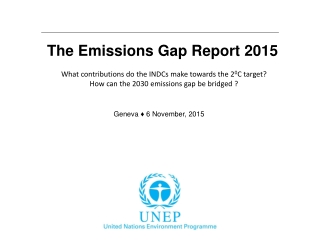 The Emissions Gap Report 2015