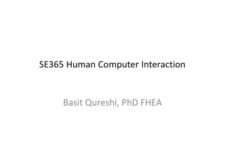 SE365 Human Computer Interaction