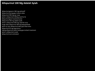 Allopurinol 100 Mg Adalah Syiah