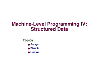 Machine-Level Programming IV: Structured Data